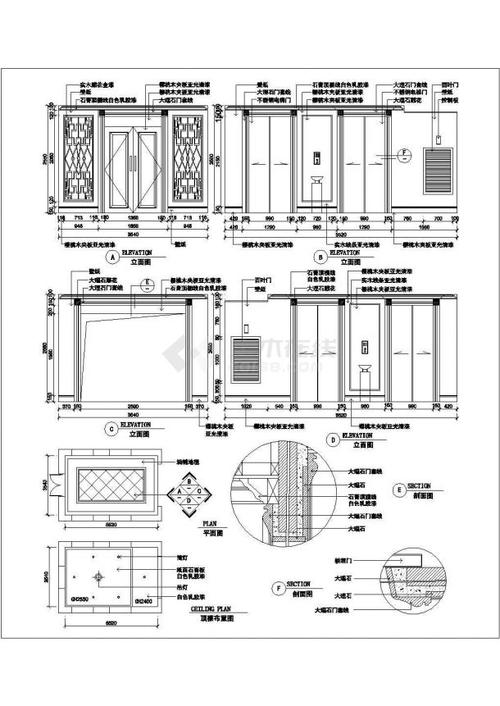 典型电梯间装修设计cad全套施工图图集
